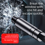 Blue 2-in-1 Emergency Car Escape Tool - Spring-Loaded Window Breaker & Seatbelt Cutter - Image 2