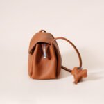 Genuine Leather Flap Crossbody Bag with Elephant Charm - Compact & Stylish Shoulder Purse(Dark gray) - Image 5