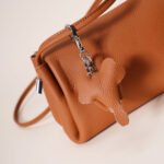 Genuine Leather Flap Crossbody Bag with Elephant Charm - Compact & Stylish Shoulder Purse(Dark gray) - Image 7