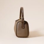 Genuine Leather Boston Bag - Mini Barrel Crossbody & Top Handle Purse(white) - Image 4