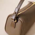 Genuine Leather Boston Bag - Mini Barrel Crossbody & Top Handle Purse(white) - Image 8