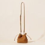 Genuine Leather Mini Bucket Bag with Braided Handle - Chic Drawstring Crossbody Purse(white) - Image 7