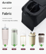 Grey Universal Stroller Organiser Caddy with Insulated Cup Holders and Detachable Wristlet - Image 7