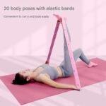 Grey Instructional Yoga Stretch Strap with Embroidered Pose Guide - 11-Loop Flexibility Band - Image 3