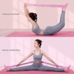 Grey Instructional Yoga Stretch Strap with Embroidered Pose Guide - 11-Loop Flexibility Band - Image 5