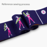 Grey Instructional Yoga Stretch Strap with Embroidered Pose Guide - 11-Loop Flexibility Band - Image 8