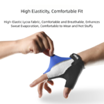 Size L Black Padded Half-Finger Cycling Gloves - Breathable Shock-Absorbing Workout Gloves for Gym & Fitness - Image 4