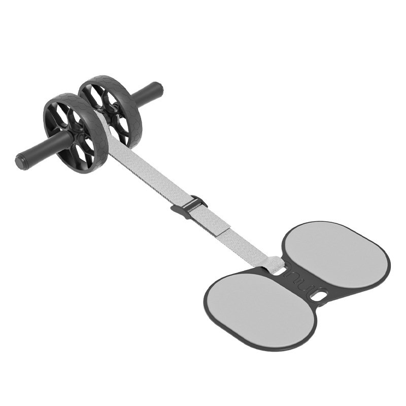 V888-ELOSUNG36476-202509101655-00 Grey Assisted Rebound Ab Roller with Foldable Knee Pad - Dual Wheel Core Trainer for Home Gym - Image 1