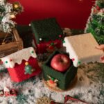 Red and Green Luxe Plush Christmas Gift Box - Decorative Holiday Treat Box with Snowy Trim - Image 5