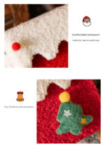 Red and Green Luxe Plush Christmas Gift Box - Decorative Holiday Treat Box with Snowy Trim - Image 6