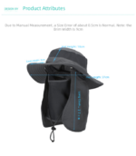 Dark Blue Outdoor Summer Sun Protection Hat with UV Protection Breathable Wide Brim Fisherman Cap for Hiking Cycling Fishing - Image 4