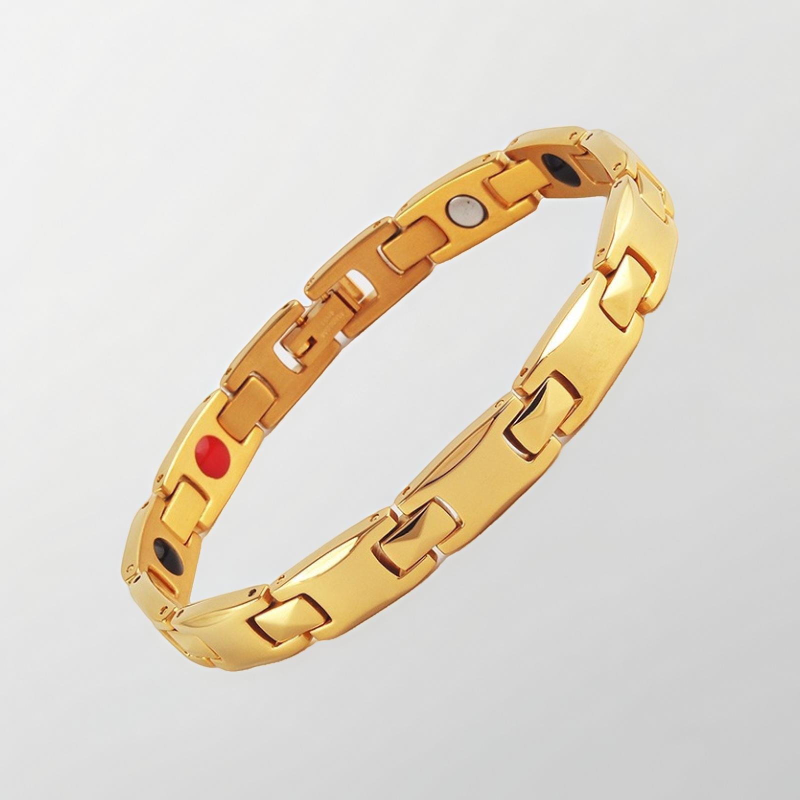 V888-ELOSUNG36598-202512101626-00 Gold Women's Titanium Steel Magnetic Bracelet with Negative Ions and Germanium Elements - Image 1