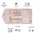 Pink Portable Jewelry Roll Bag Travel Organiser High-End Delicate Accessories Necklace Earring Ring Storage(Jewelry is not included) - Image 2