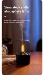 White Creative Candleligh Aromatherapy Diffuser USB Desktop Ambient Candle Lamp Humidifier - Image 3