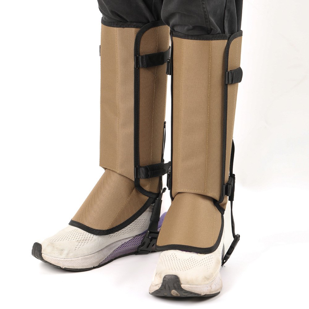 V888-ELOSUNG36661-202512161500-00 Khaki Outdoor Waterproof Leg Gaiters - Anti-Snake Bite & Scratch Protection Boot Covers - Breathable Nylon Oxford Leg Guards for Hiking Camping - Image 1