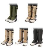 Khaki Outdoor Waterproof Leg Gaiters - Anti-Snake Bite & Scratch Protection Boot Covers - Breathable Nylon Oxford Leg Guards for Hiking Camping - Image 2