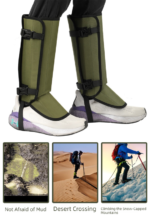 Khaki Outdoor Waterproof Leg Gaiters - Anti-Snake Bite & Scratch Protection Boot Covers - Breathable Nylon Oxford Leg Guards for Hiking Camping - Image 6