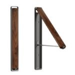 2 Pack Black and Brown Wall Mounted Foldable Clothes Hanger Rack - Retractable Space Aluminium Drying Airer for Laundry & Balcony - Screw Mount Hardware Included - Image 3