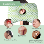 Light Gold Ergonomic Ear Pillow with Hole for Side Sleepers - Pressure Relief Cushion for Ear Pain, Piercings & CNH - Washable Cover - Image 3