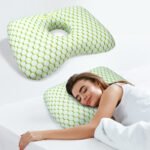 Light Gold Ergonomic Ear Pillow with Hole for Side Sleepers - Pressure Relief Cushion for Ear Pain, Piercings & CNH - Washable Cover - Image 4