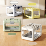 Yellow Premium Foldable Pet Carrier Crate - Breathable Aviation Travel Box for Cats & Small Dogs up to 10kg - Portable Car & Flight Transport Case - Image 2