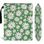 Green Floral pattern book cover with zippered pocket - Lightweight polyester book cover, suitable for books and tablets(BS001) - Image 2