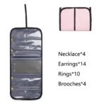 Large Capacity Travel Makeup Backpack with 5 Removable Organizer Cases & Jewelry Roll(pink) - Image 8