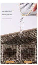 Absorbent & Dirt-Resistant Woven Kitchen Mat - Non-Slip Runner Rug for Home(Style Woven Gray) - Image 3