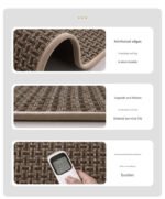 Absorbent & Dirt-Resistant Woven Kitchen Mat - Non-Slip Runner Rug for Home(Style Woven Gray) - Image 5
