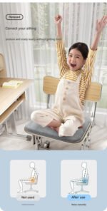Memory Foam Student Seat Cushion - Pressure Relief, Non-Slip with Adjustable Straps for Healthy Posture(Astronaut Blue 36x34cm) - Image 6