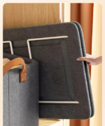 2pc Foldable Fabric Storage Bin with Steel Frame & Handles - 26L Stackable Closet Organizer(Grey) - Image 5