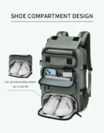 4-in-1 Convertible Travel Backpack & Briefcase - Large Capacity, 16" Laptop Compartment, USB Port(Dark Green) - Image 6