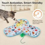 Dark Blue Interactive Cat Play Tunnel & Hunting Cover - Self-Entertaining Pet Game Toy with Teasers - Image 3