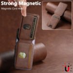 Brown Slim Magnetic Wallet with Kickstand for MagSafe - PU Leather Card Holder - Image 3