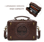 Retro Steampunk Satchel Bag with Decorative Clock & Gears - Gothic Crossbody Purse - Image 2