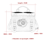 Retro Steampunk Satchel Bag with Decorative Clock & Gears - Gothic Crossbody Purse - Image 3