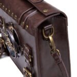 Retro Steampunk Satchel Bag with Decorative Clock & Gears - Gothic Crossbody Purse - Image 4