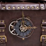 Retro Steampunk Satchel Bag with Decorative Clock & Gears - Gothic Crossbody Purse - Image 5
