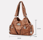 Brown Vintage Soft Leather Hobo Bag for Women - Multi-Pocket Shoulder Purse & Crossbody Handbag - Image 2