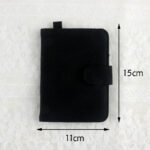 Black DIY Canvas Passport Holder with 4 Random Patches - Customizable Travel Document Wallet