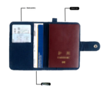 Black DIY Canvas Passport Holder with 4 Random Patches - Customizable Travel Document Wallet - Image 2