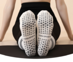 White (3-Pack) Unisex Striped Non-Slip Grip Socks - Cotton Crew Socks for Yoga, Pilates & Home Workouts - Image 2