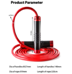 Red Weighted Jump Rope for Workout Fitness - Thick 9mm Cable for Intense Fitness, Strength & Cardio Workout - Image 2