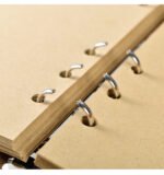 2PCS Light Brown Vintage A5 PU Leather Journal with Leaf Charm - Ring Bound Refillable Notebook Set - Image 2