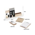 European Vintage House Perpetual Calendar - Wooden Home Decor Office Desk Calendar & Festive Gift - Image 3