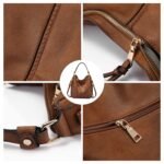 Brown Fashion Large Capacity Handbag - European & American Casual Crossbody Bag, Solid Color Zipper Women's Shoulder Bag - Image 2