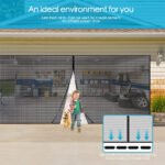 No-Drill Magnetic Garage Door Screen - Polyester Mosquito Net Curtain, Cross-border Home Summer Velcro Garage Door Mesh (244x214cm) - Image 2