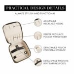 Black "Small But Mighty" Leather Jewelry Box - Portable Organizer for Earrings, Necklaces, Rings & More (4x4x2 inches) - Image 3