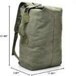 Green Vintage Canvas Backpack Large Capacity Rucksack for Travel and Hiking Rugged Retro Daypack for Men and Students Ideal for Australian Outdoors - Image 3
