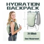 Lightweight Hydration Backpack Running Vest with Adjustable Chest Straps Breathable Trail Running Pack for Cycling and Marathons Fits 24-50 Inch Chest - Image 4